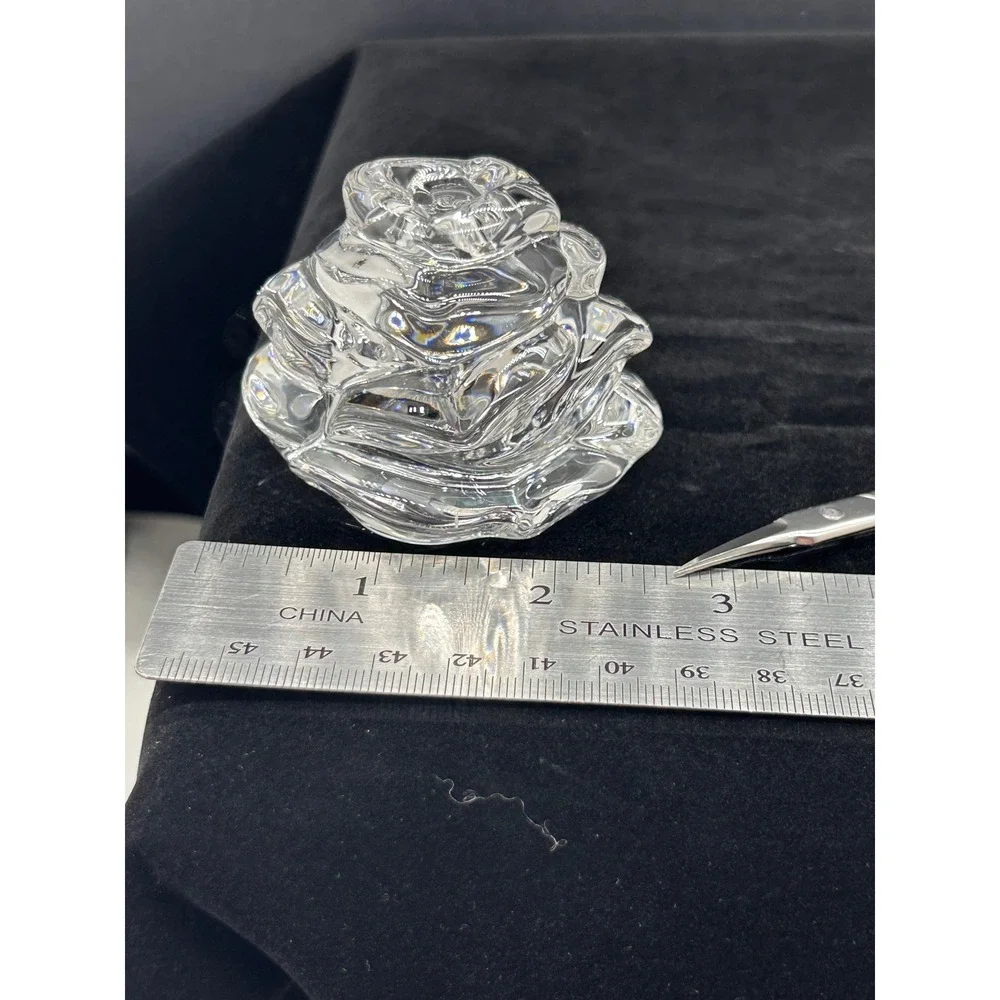 Gorham Floral Garden Rose Crystal Salt and Pepper Shakers Set 6014807 Clear